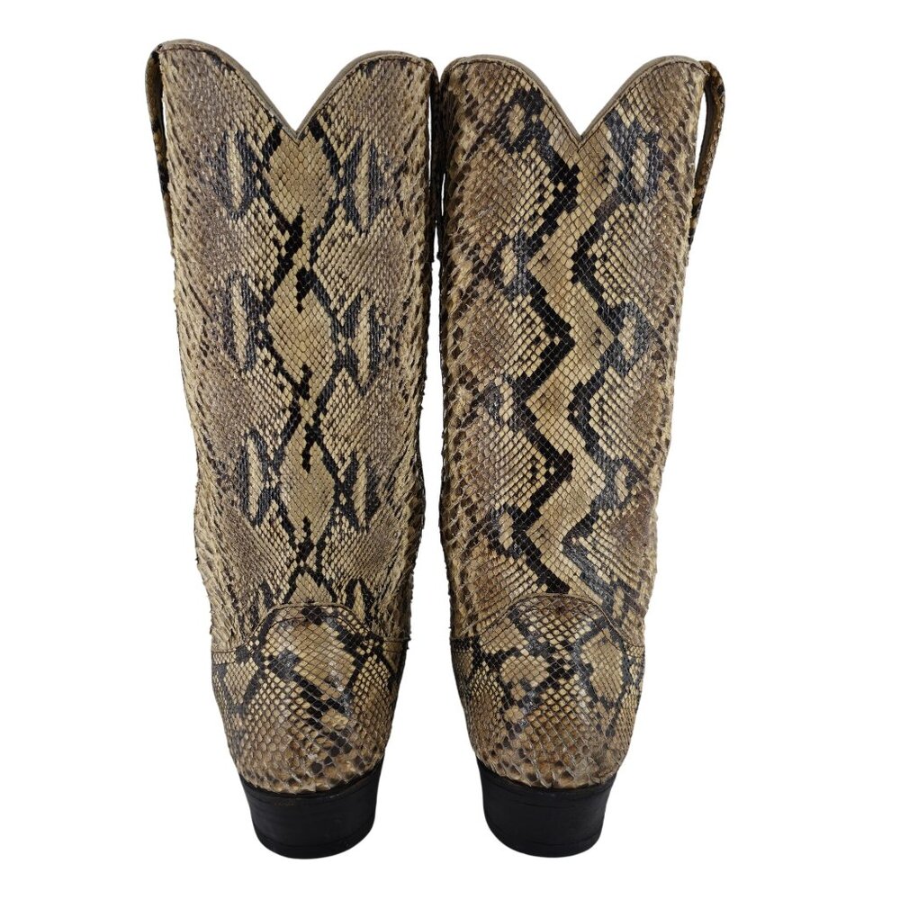 Full Exotic Python Snakeskin Mens 10D Custom Cowb… - image 8